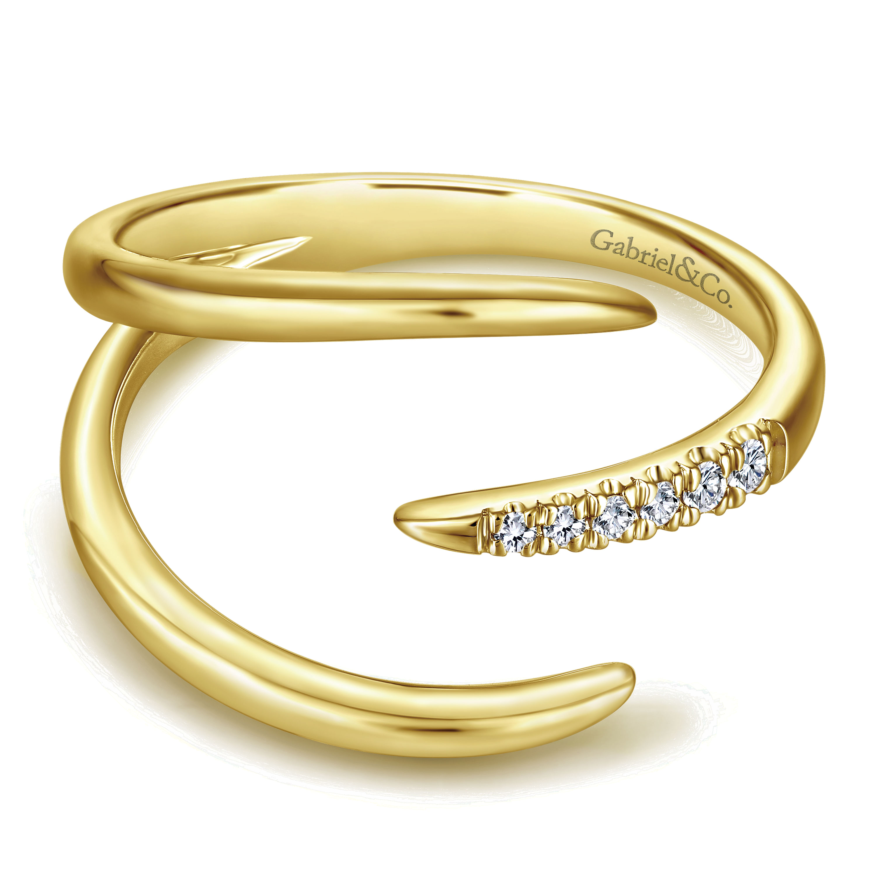 14K Yellow Gold Open Claw Diamond Ring 