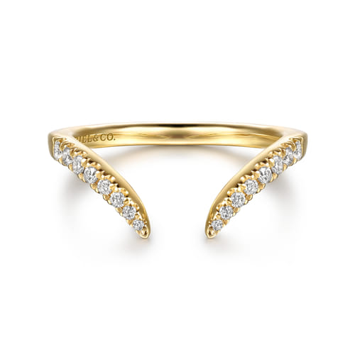 14K Yellow Gold Open Diamond Matching Wedding Band 14K Yellow Gold Open Diamond Matching Wedding Band
