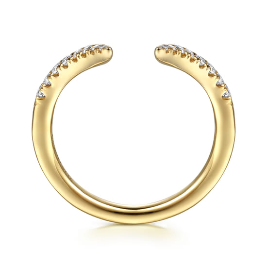 14K Yellow Gold Open Diamond Matching Wedding Band angle 2