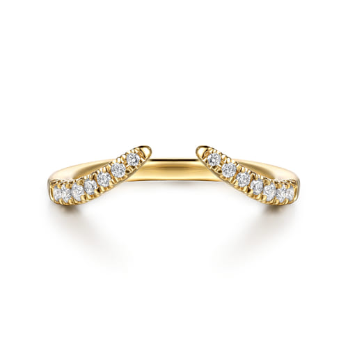 14K Yellow Gold Open Diamond Matching Wedding Band