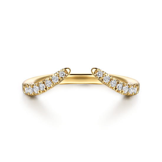 14K Yellow Gold Open Diamond Matching Wedding Band