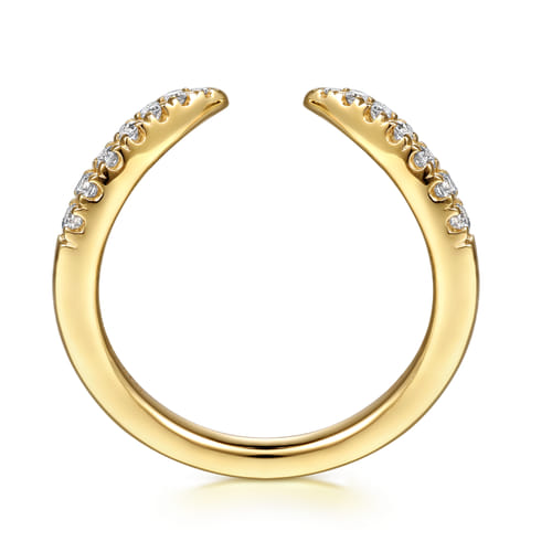 14K Yellow Gold Open Diamond Matching Wedding Band