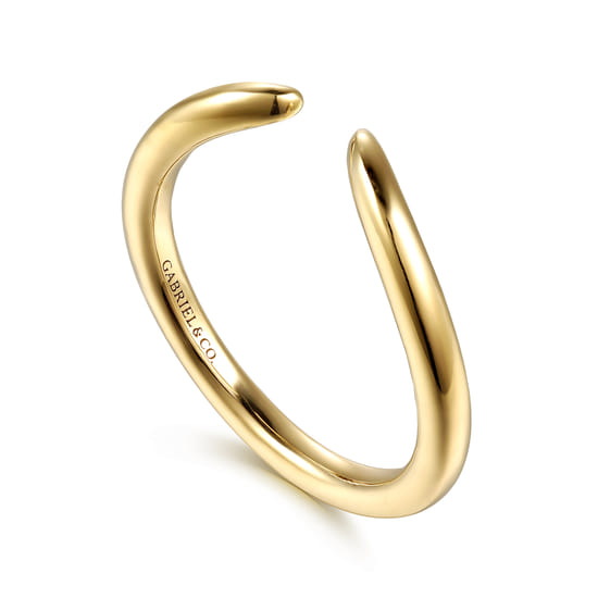 14K Yellow Gold Open Matching Wedding Band angle 3