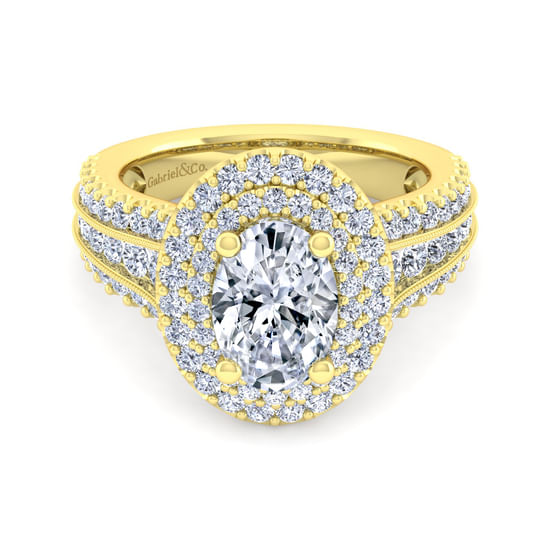 Gabriel - 14K Yellow Gold Oval Diamond Channel Set Engagement Ring