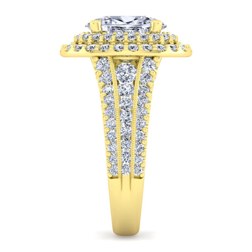 14K Yellow Gold Oval Diamond Channel Set Engagement Ring