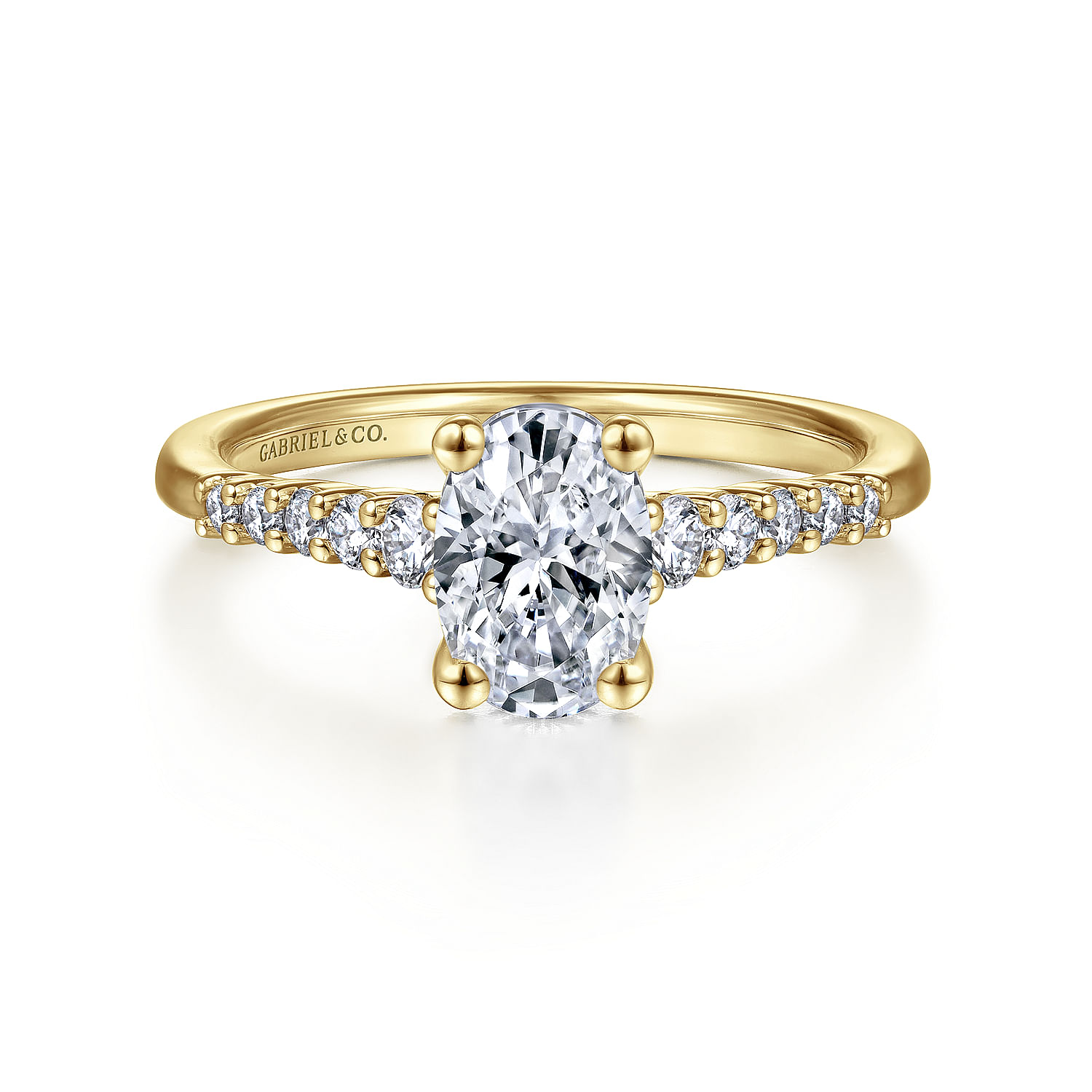 Gabriel - 14K Yellow Gold Oval Diamond Engagement Ring