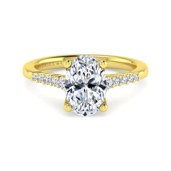 Gabriel - 14K Yellow Gold Oval Diamond Engagement Ring