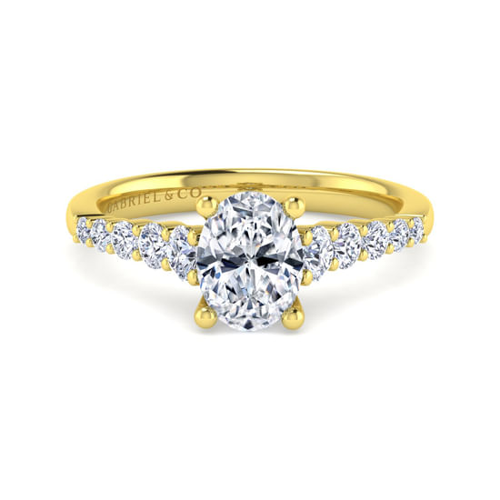 Gabriel - 14K Yellow Gold Oval Diamond Engagement Ring