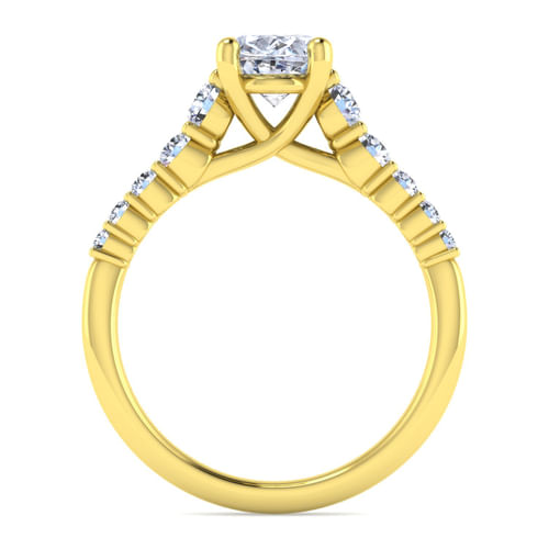 14K Yellow Gold Oval Diamond Engagement Ring