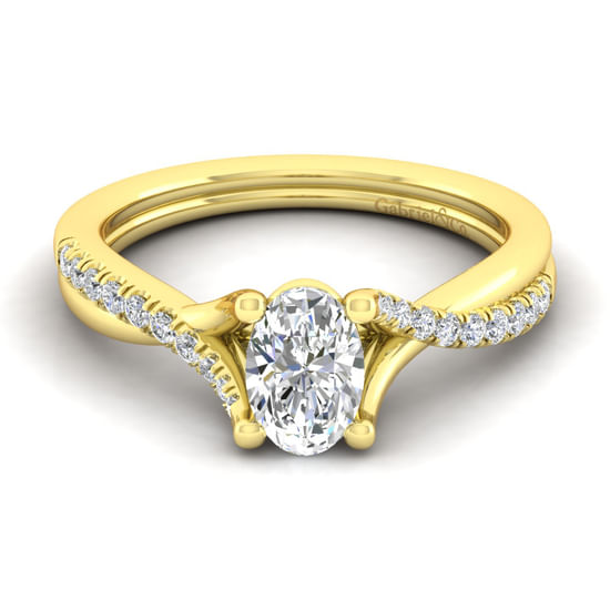 Gabriel - 14K Yellow Gold Oval Diamond Engagement Ring