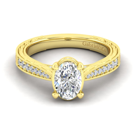 Gabriel - 14K Yellow Gold Oval Diamond Engagement Ring