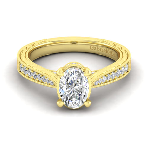 14K Yellow Gold Oval Diamond Engagement Ring 14K Yellow Gold Oval Diamond Engagement Ring