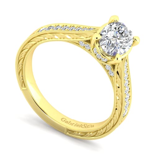 14K Yellow Gold Oval Diamond Engagement Ring 14K Yellow Gold Oval Diamond Engagement Ring
