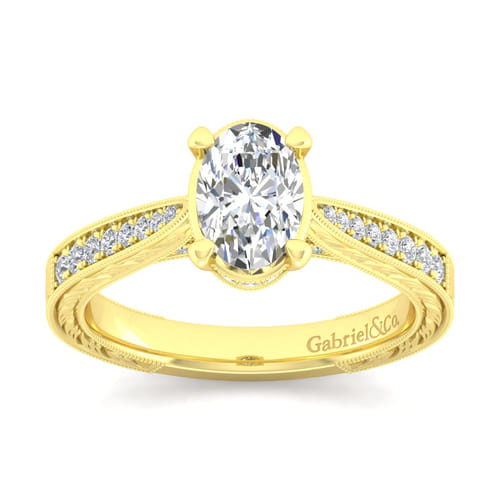 14K Yellow Gold Oval Diamond Engagement Ring 14K Yellow Gold Oval Diamond Engagement Ring