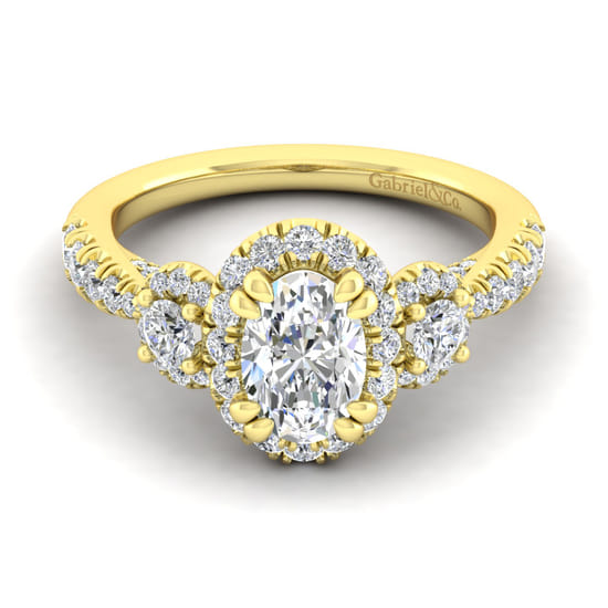 Gabriel - 14K Yellow Gold Oval Diamond Engagement Ring Gabriel - 14K Yellow Gold Oval Diamond Engagement Ring
