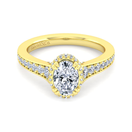 Gabriel - 14K Yellow Gold Oval Diamond Engagement Ring