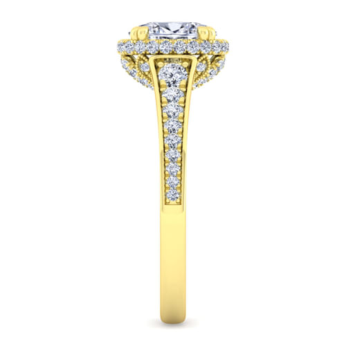 14K Yellow Gold Oval Diamond Engagement Ring