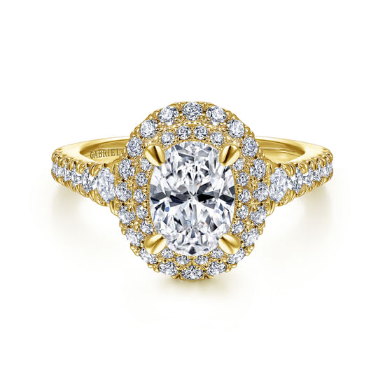 Gabriel - 14K Yellow Gold Oval Diamond Engagement Ring