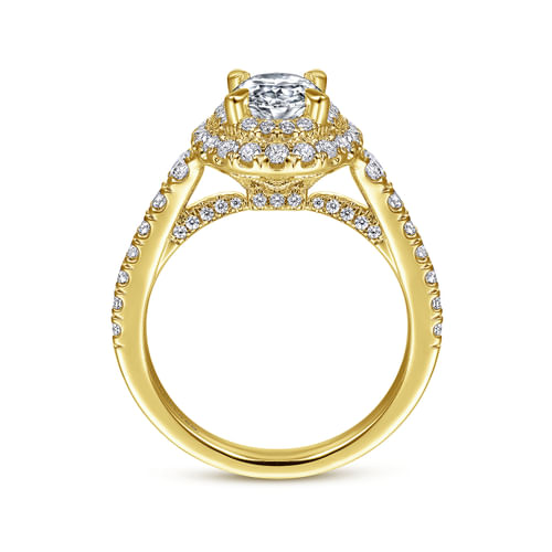 14K Yellow Gold Oval Diamond Engagement Ring