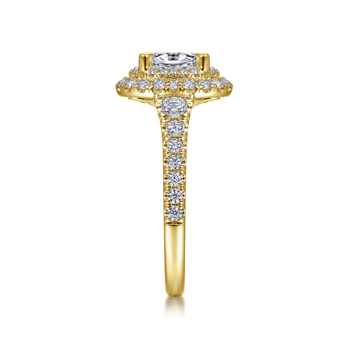 14K Yellow Gold Oval Diamond Engagement Ring