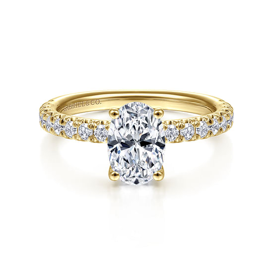 Gabriel - 14K Yellow Gold Oval Diamond Engagement Ring