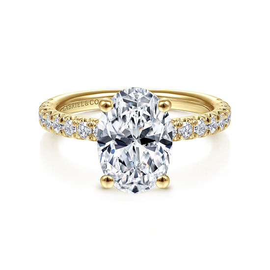 Gabriel - 14K Yellow Gold Oval Diamond Engagement Ring