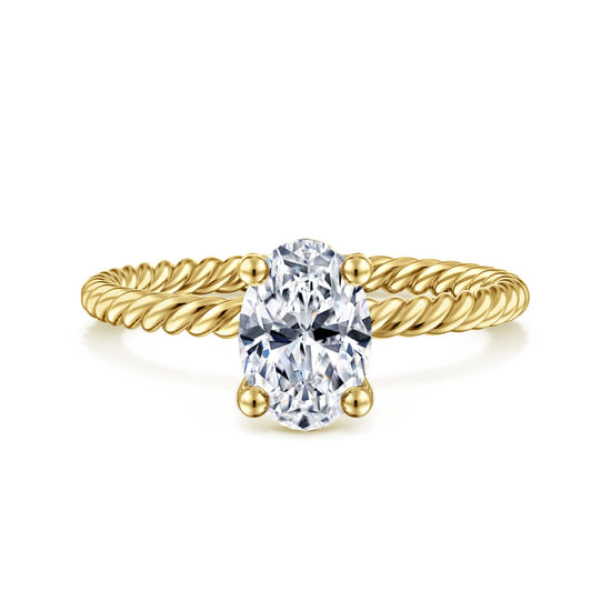 Gabriel - 14K Yellow Gold Oval Diamond Engagement Ring
