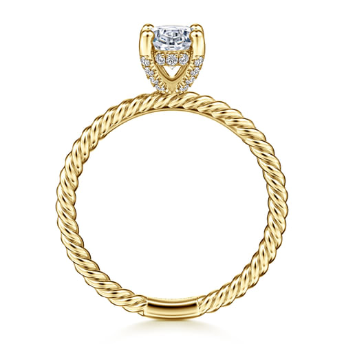 14K Yellow Gold Oval Diamond Engagement Ring