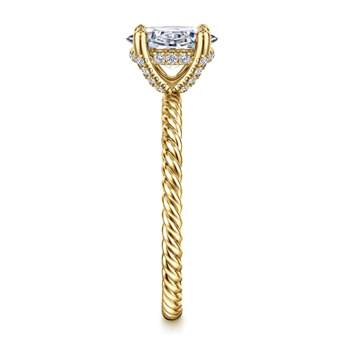14K Yellow Gold Oval Diamond Engagement Ring