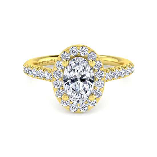 Gabriel - 14K Yellow Gold Oval Diamond Engagement Ring