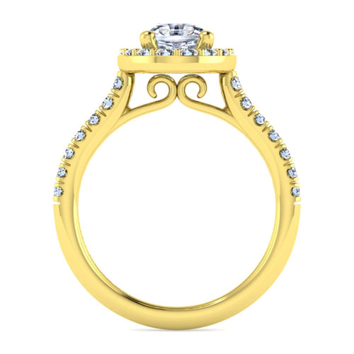 14K Yellow Gold Oval Diamond Engagement Ring