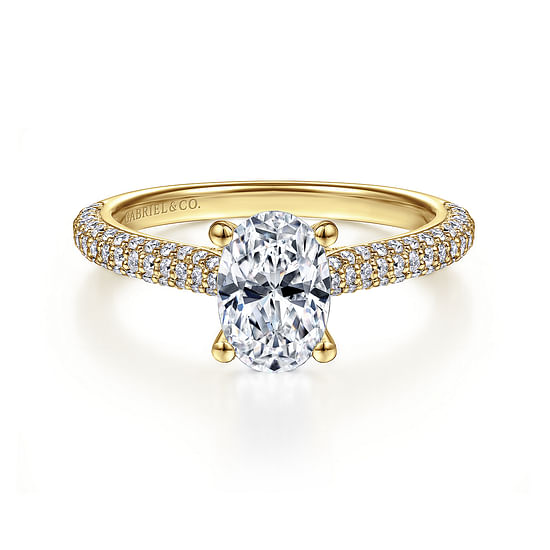 Gabriel - 14K Yellow Gold Oval Diamond Engagement Ring