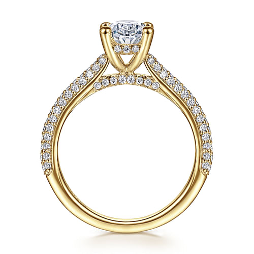 14K Yellow Gold Oval Diamond Engagement Ring