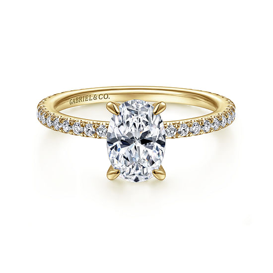 Gabriel - 14K Yellow Gold Oval Diamond Engagement Ring