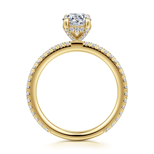14K Yellow Gold Oval Diamond Engagement Ring