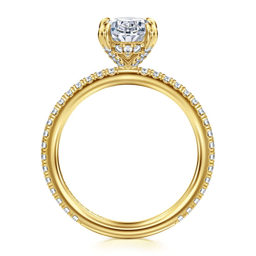 14K Yellow Gold Oval Diamond Engagement Ring