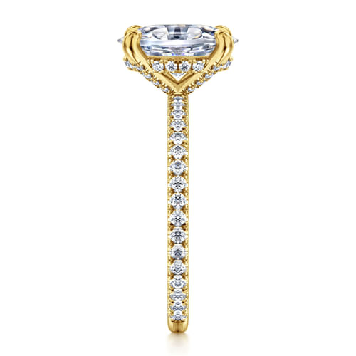 14K Yellow Gold Oval Diamond Engagement Ring