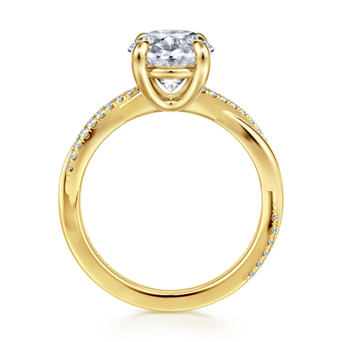 14K Yellow Gold Oval Diamond Engagement Ring
