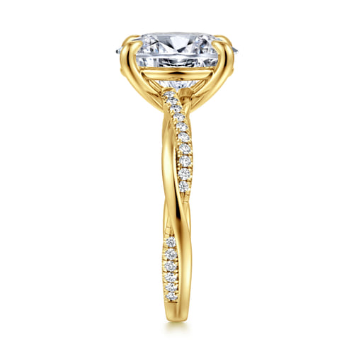 14K Yellow Gold Oval Diamond Engagement Ring