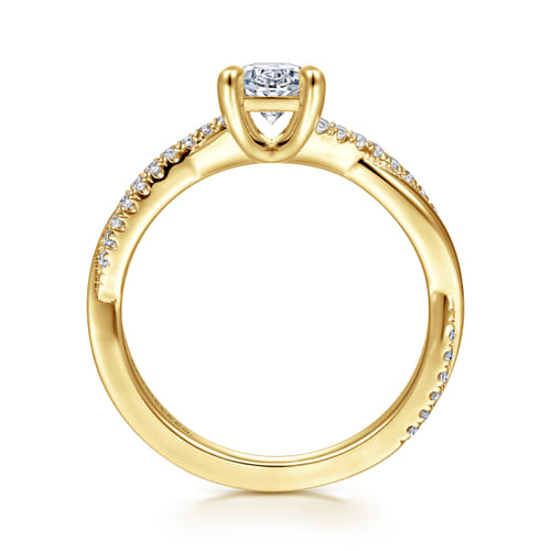 14K Yellow Gold Oval Diamond Engagement Ring