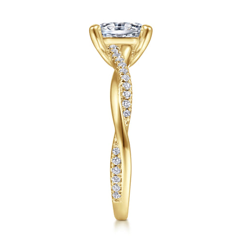 14K Yellow Gold Oval Diamond Engagement Ring