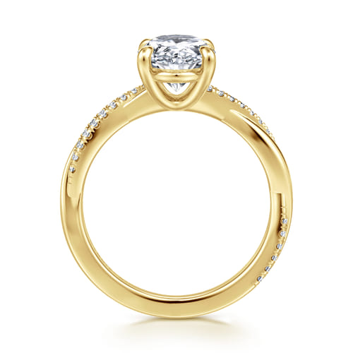 14K Yellow Gold Oval Diamond Engagement Ring