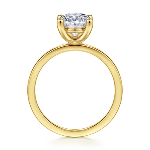 14K Yellow Gold Oval Diamond Engagement Ring