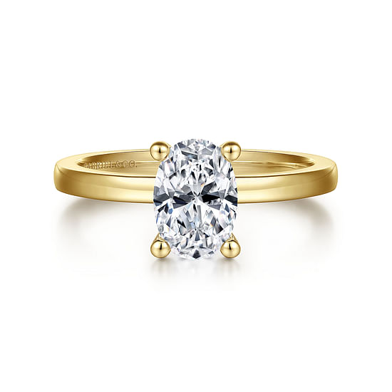 Gabriel - 14K Yellow Gold Oval Diamond Engagement Ring