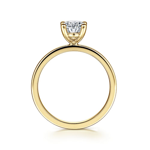14K Yellow Gold Oval Diamond Engagement Ring