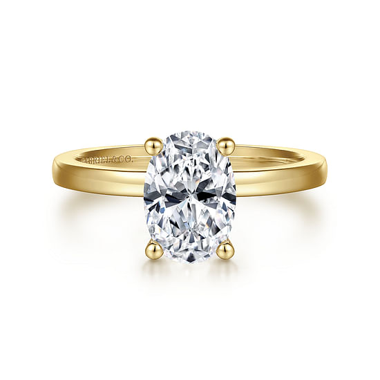 Gabriel - 14K Yellow Gold Oval Diamond Engagement Ring