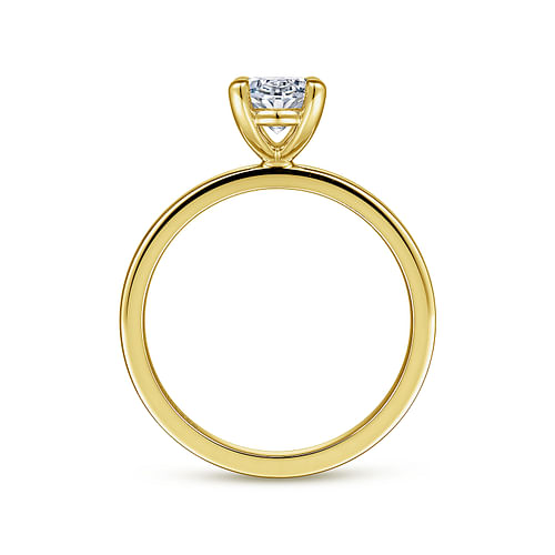 14K Yellow Gold Oval Diamond Engagement Ring