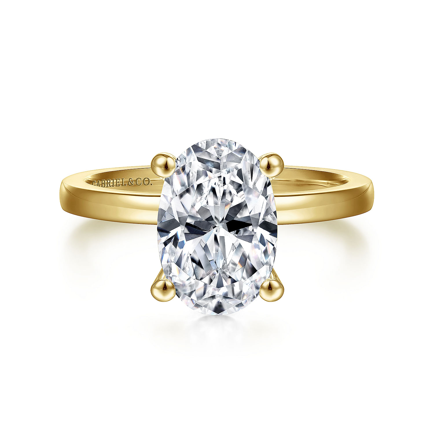 Gabriel - 14K Yellow Gold Oval Diamond Engagement Ring