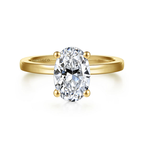 Gabriel - 14K Yellow Gold Oval Diamond Engagement Ring