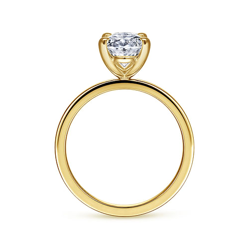 14K Yellow Gold Oval Diamond Engagement Ring